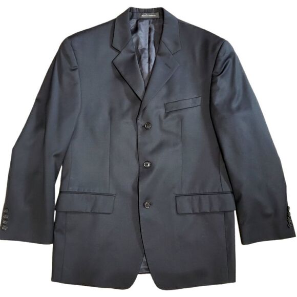 Calvin Klein Navy Wool 3-Button Suit Jacket Size 34S - Picture 1 of 16